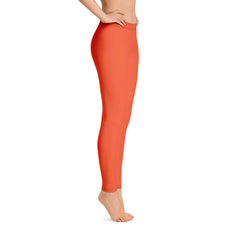 Orange Plain Leggings