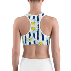 White Flowers Pattern Women’s All-Over-Print Sport Bra