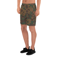 Dark Khaki Camo Men's Athletic Long Shorts