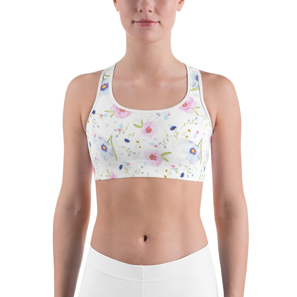 Tiny Floral Pattern Women’s All-Over-Print Sport Bra