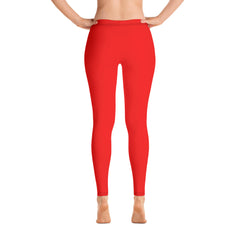 Red Plain Leggings