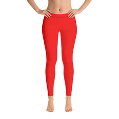 Red Plain Leggings