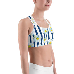 White Flowers Pattern Women’s All-Over-Print Sport Bra