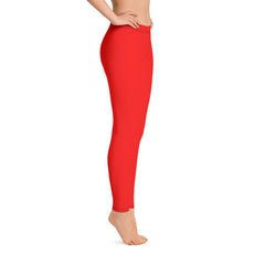 Red Plain Leggings