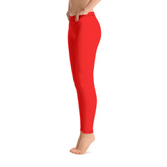 Red Plain Leggings